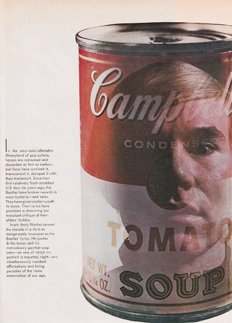 ANDY WARHOL Artist Pop Art CAMPBELLs Tomato Soup Can Vintage Magazine Print 1969