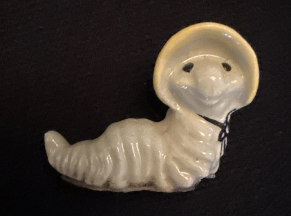 Vintage Hagan Renaker Inchworm Caterpillar with  Hat Figurine 1