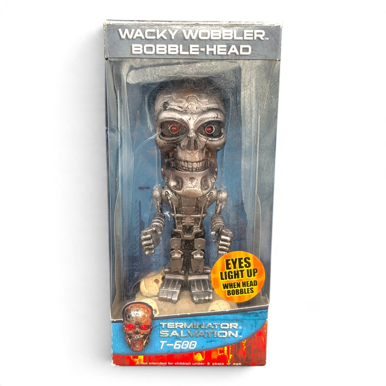 2009 FUNKO WACKY WOBBLER BOBBLE-HEAD TERMINATOR SALVATION T-600 EYES LIGHT UP