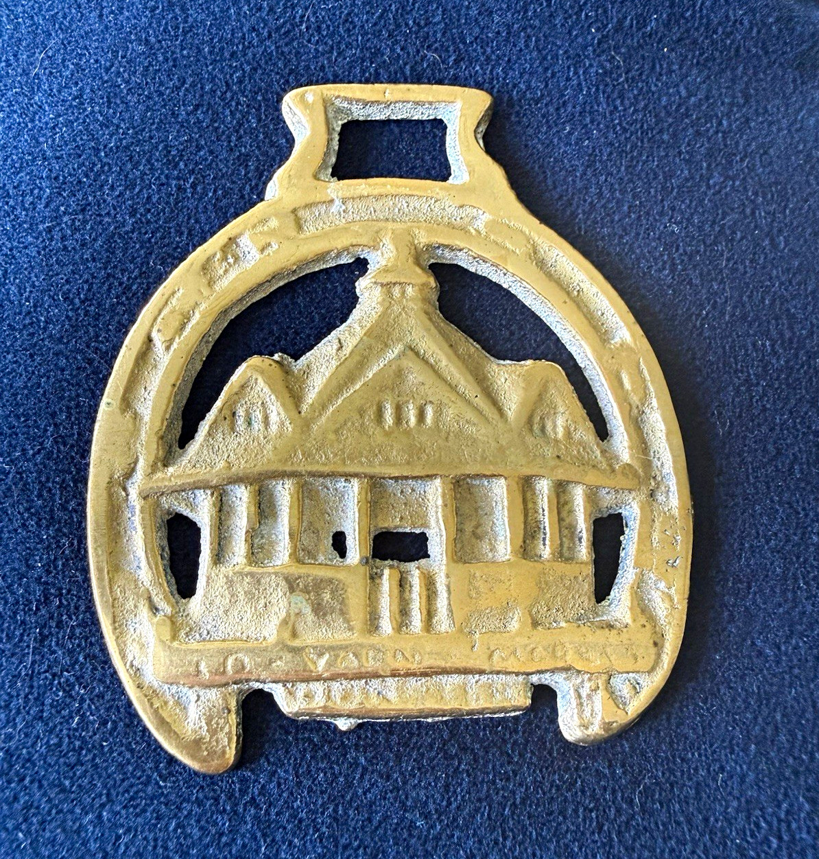 Vintage cast brass horse harness medallion: House Design
