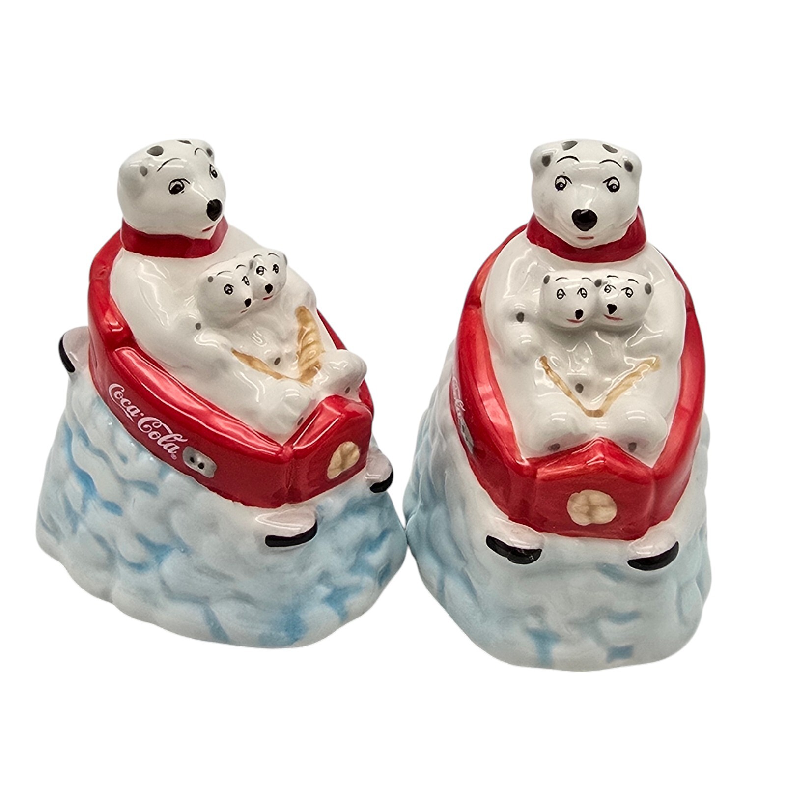 Coca Cola Polar Bear Family Salt And Pepper Shakers 