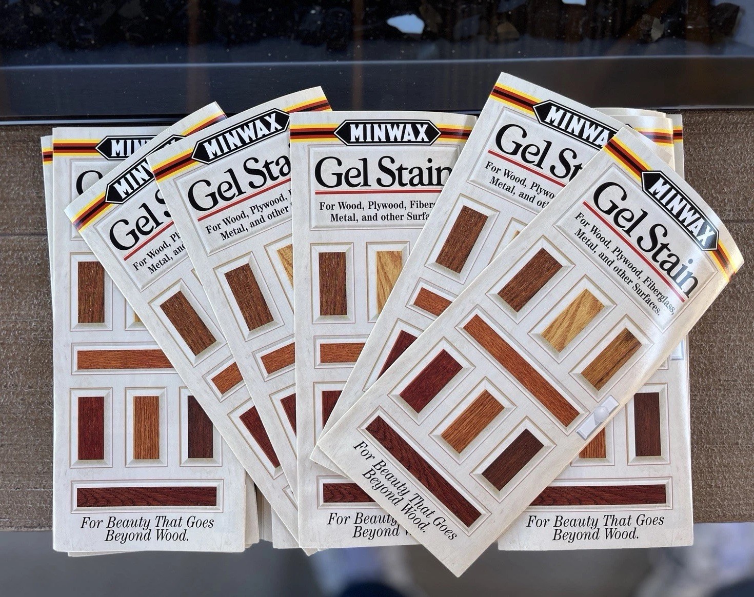 Vtg 1996 MINWAX Gel Stain Promotional Brochure Full Color Foldout (Lot Of 10)