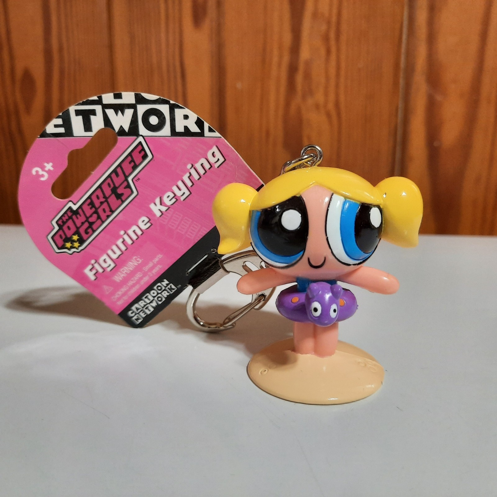 Vintage NOS Cartoon Network Powerpuff Girls Bubbles Keychain RARE HTF