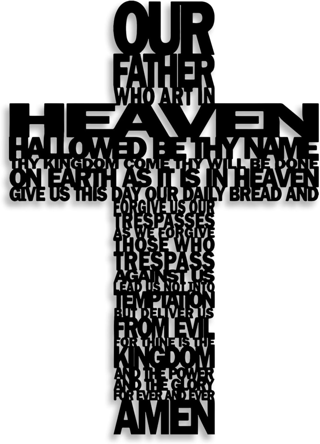 Metal Cross Wall Decor - Rustic Farmhouse Decor Black Prayer Text Cross Wall Art Metal Cross Wall Decor - Rustic Farmhouse Decor Black Prayer Text Cross Wall Art