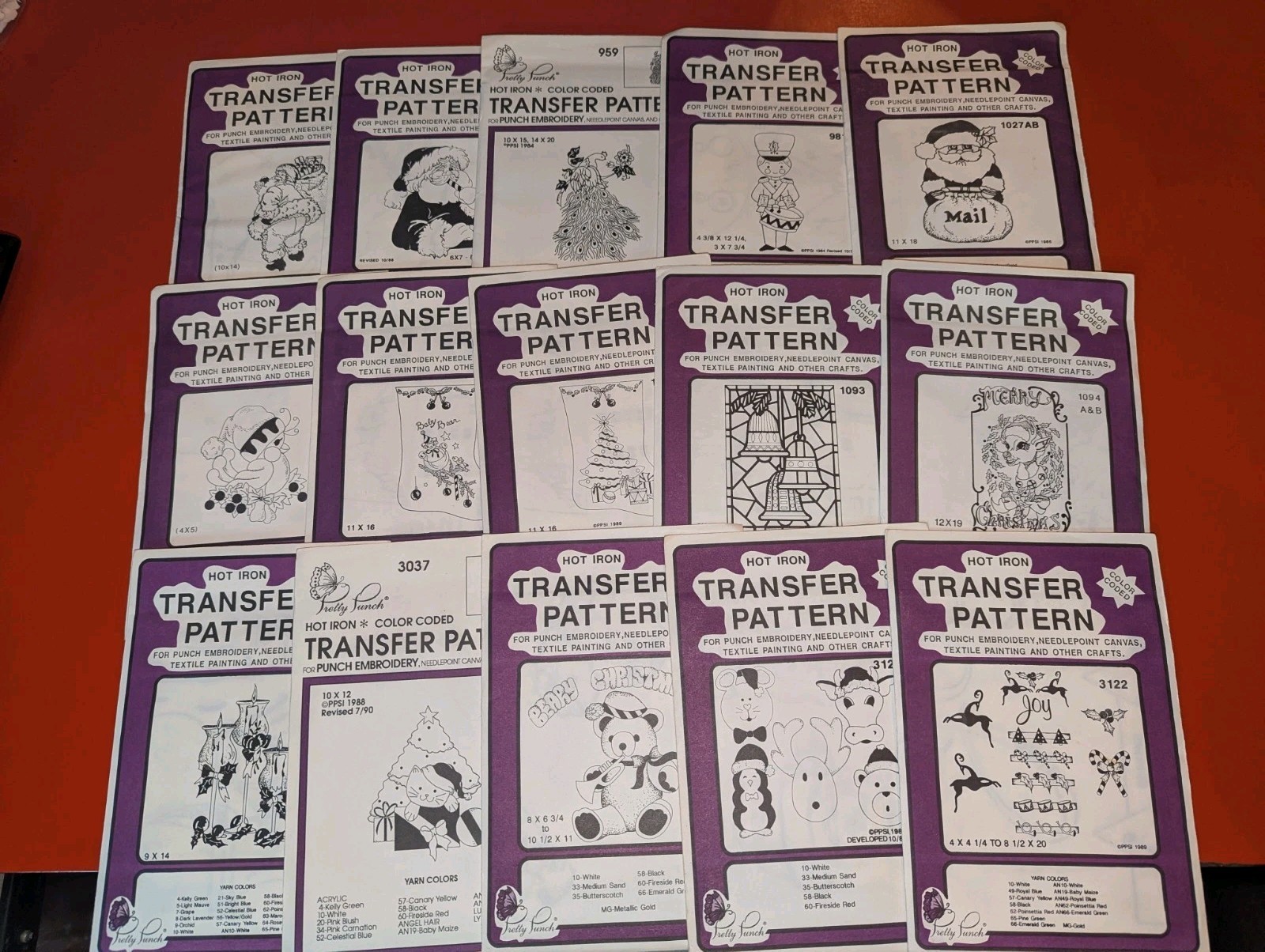 Lot of 15 VTG Pretty Punch Christmas Theme Hot Iron Transfer Patterns