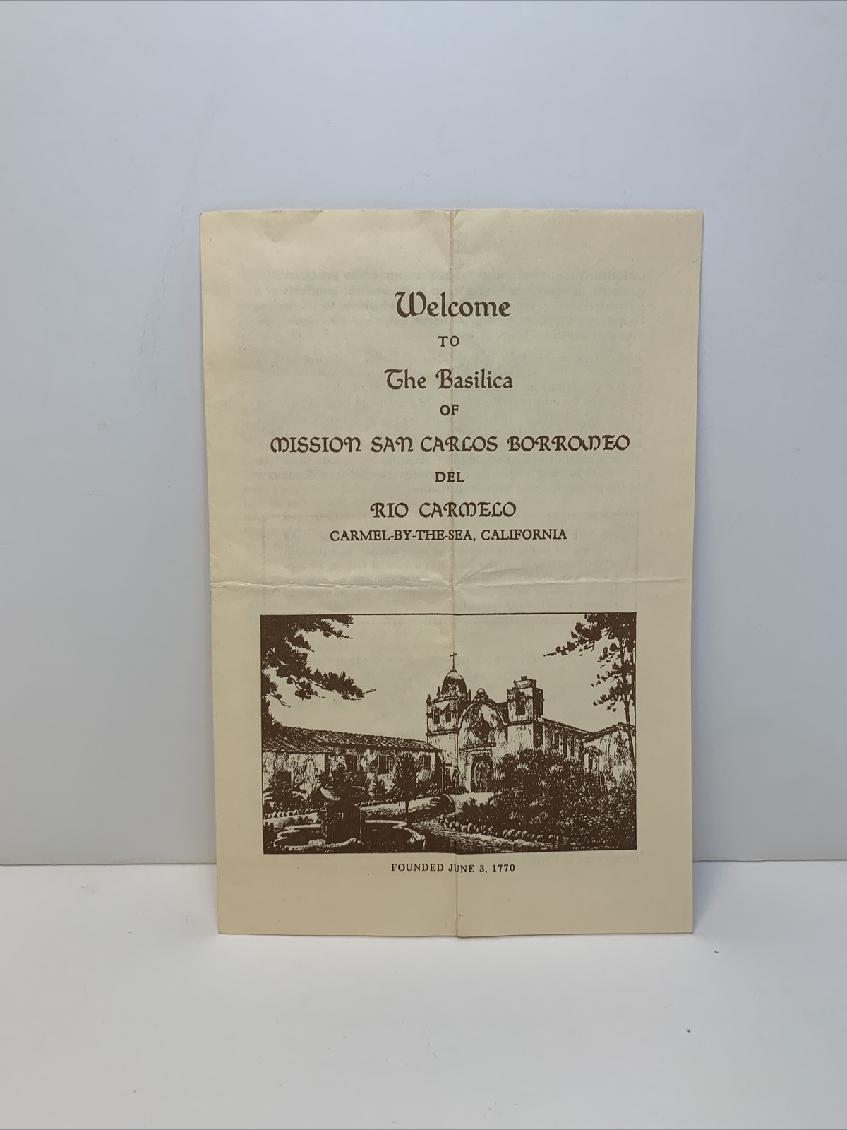 The Basilica of Mission San Carlos Borromeo Brochure Guide Pamphlet Carmel, CA