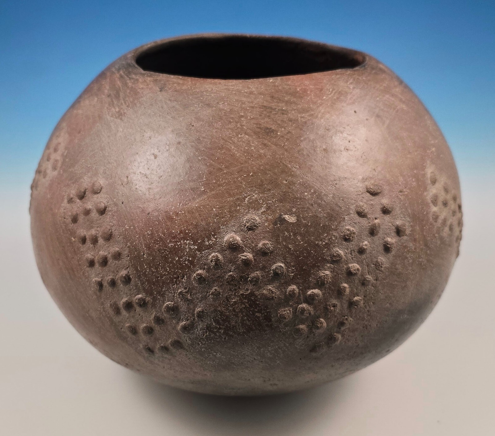 Large Authentic Zulu Ukhamba Beer Pot Clay Pottery Vessel South Africa Zig-Zag