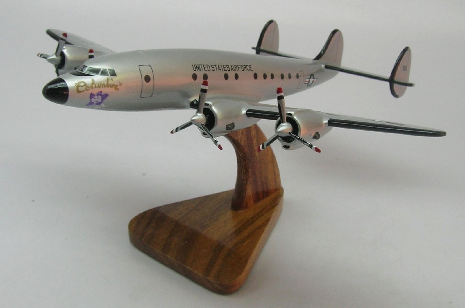 VC-121-E Columbine Eisenhower VC121 Airplane Desk Kiln Dried Wood Model Small