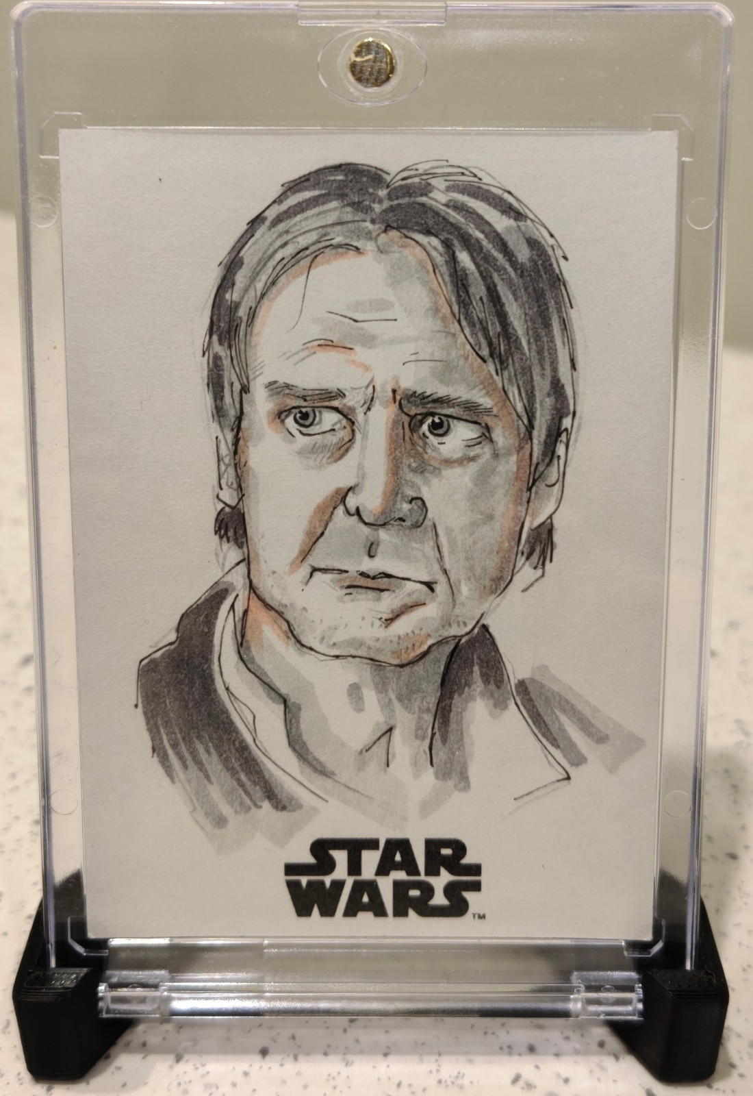 2017 Topps Star Wars Han Solo SKETCH 1/1 Brent Scotchmer AUTOGRAPH 
