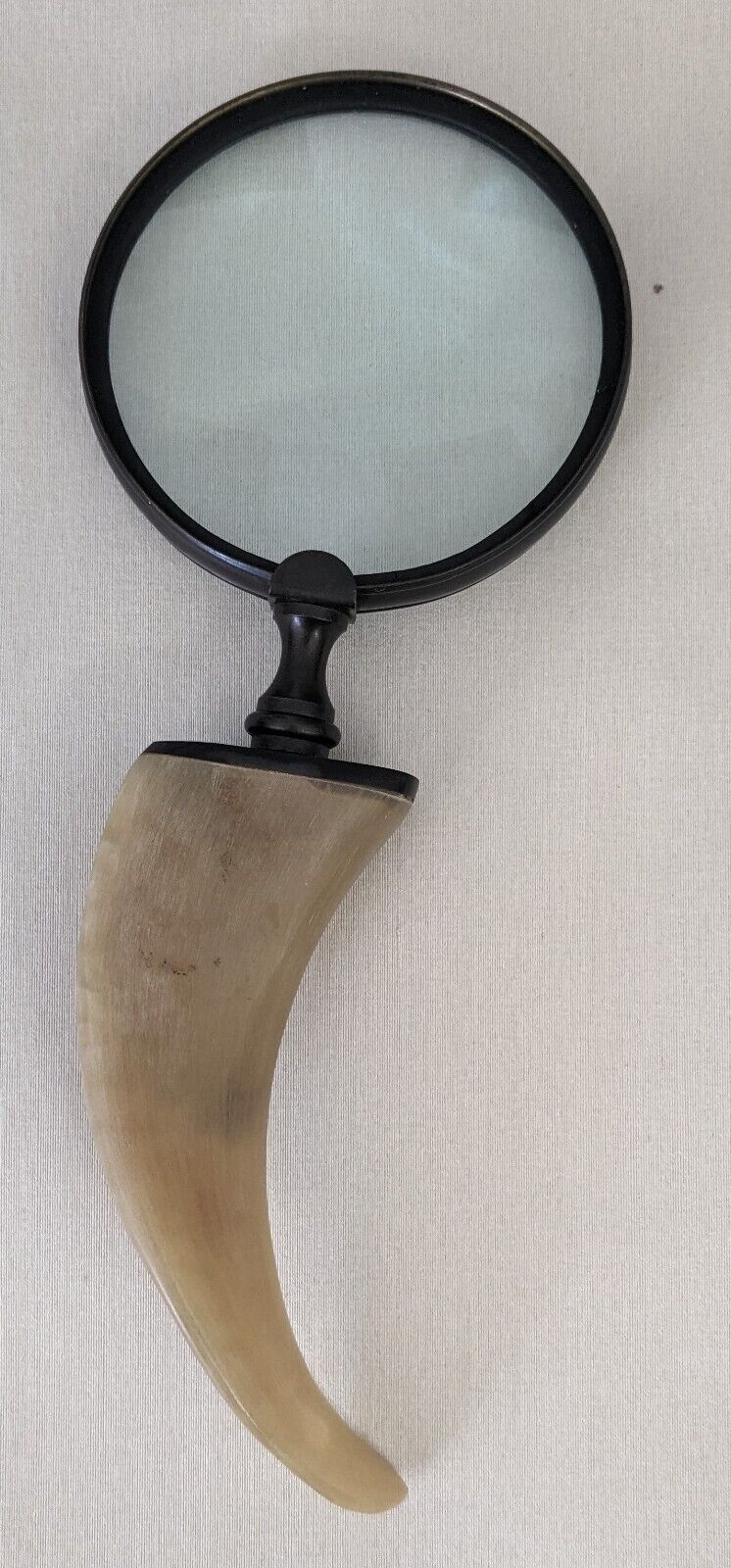 Handcrafted Brass Magnifying Glass with Buffalo Horn Handle