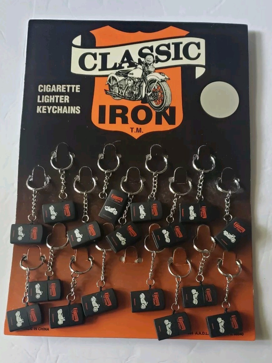 VINTAGE Mini Classic Iron Matte Black Lighter Keychain  .