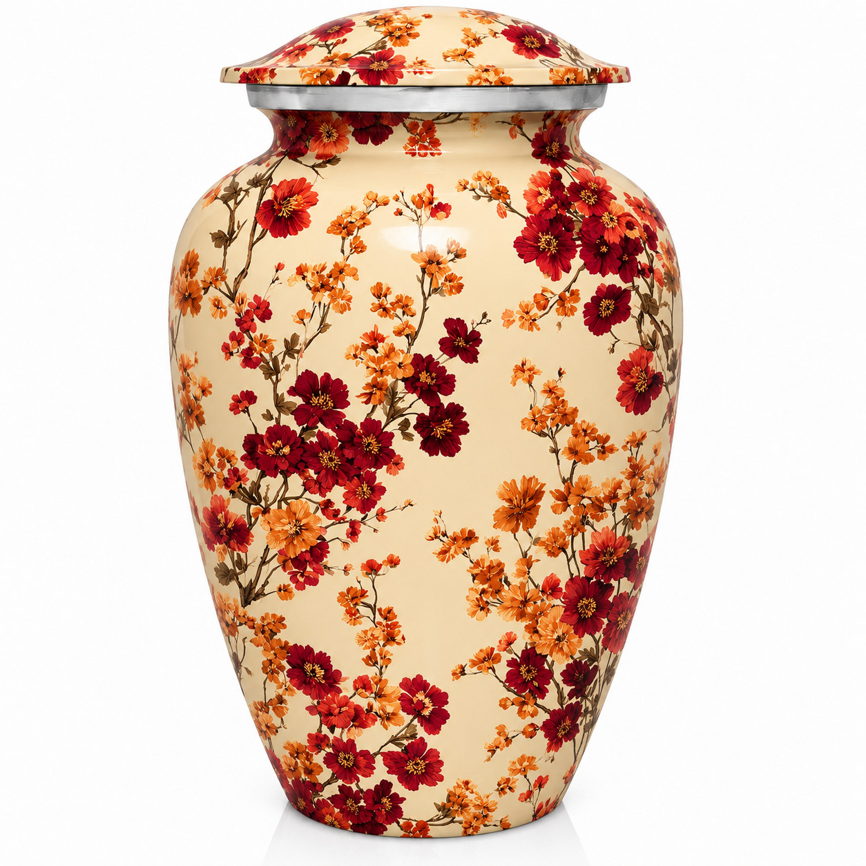 Cremation Large Urn Red Floral Blossom Style Adult Human Ashes Urns for Love One Cremation Large Urn Red Floral Blossom Style Adult Human Ashes Urns for Love One