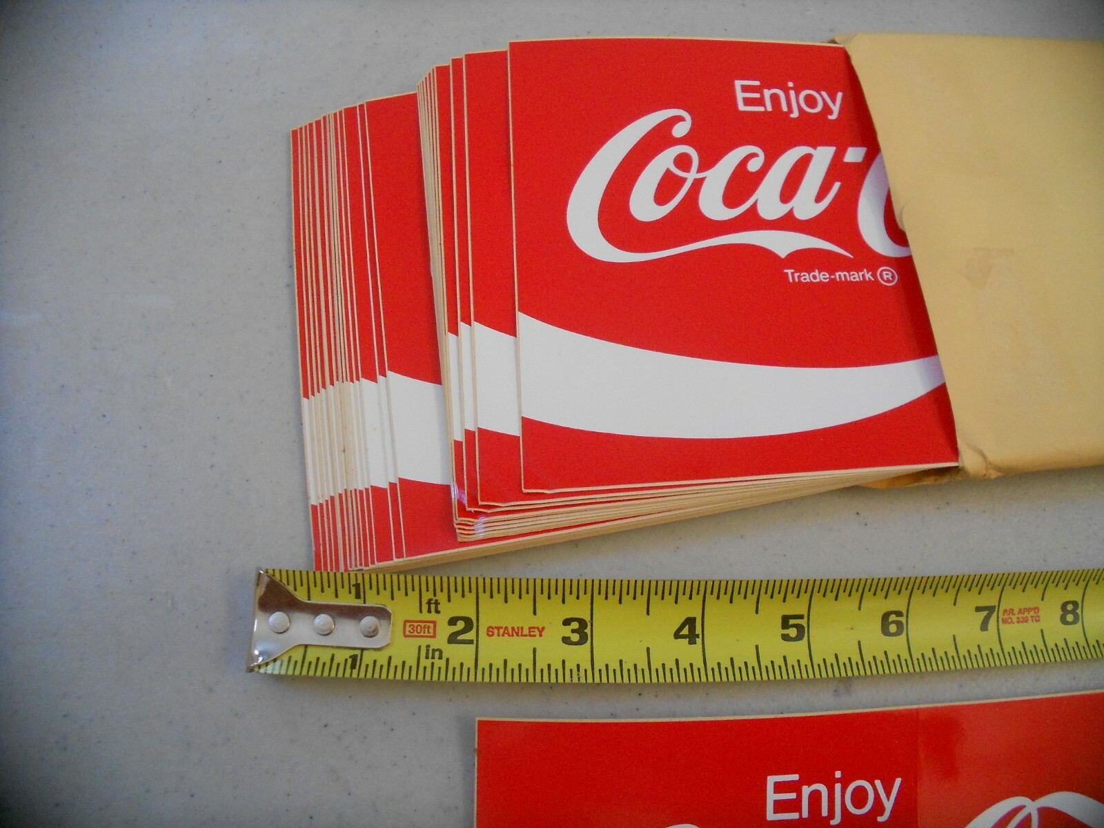 SET 25 RARE 5 X 8 INCH ENJOY COCA COLA COOLER MACHINE DECAL STICKER NOS COKE