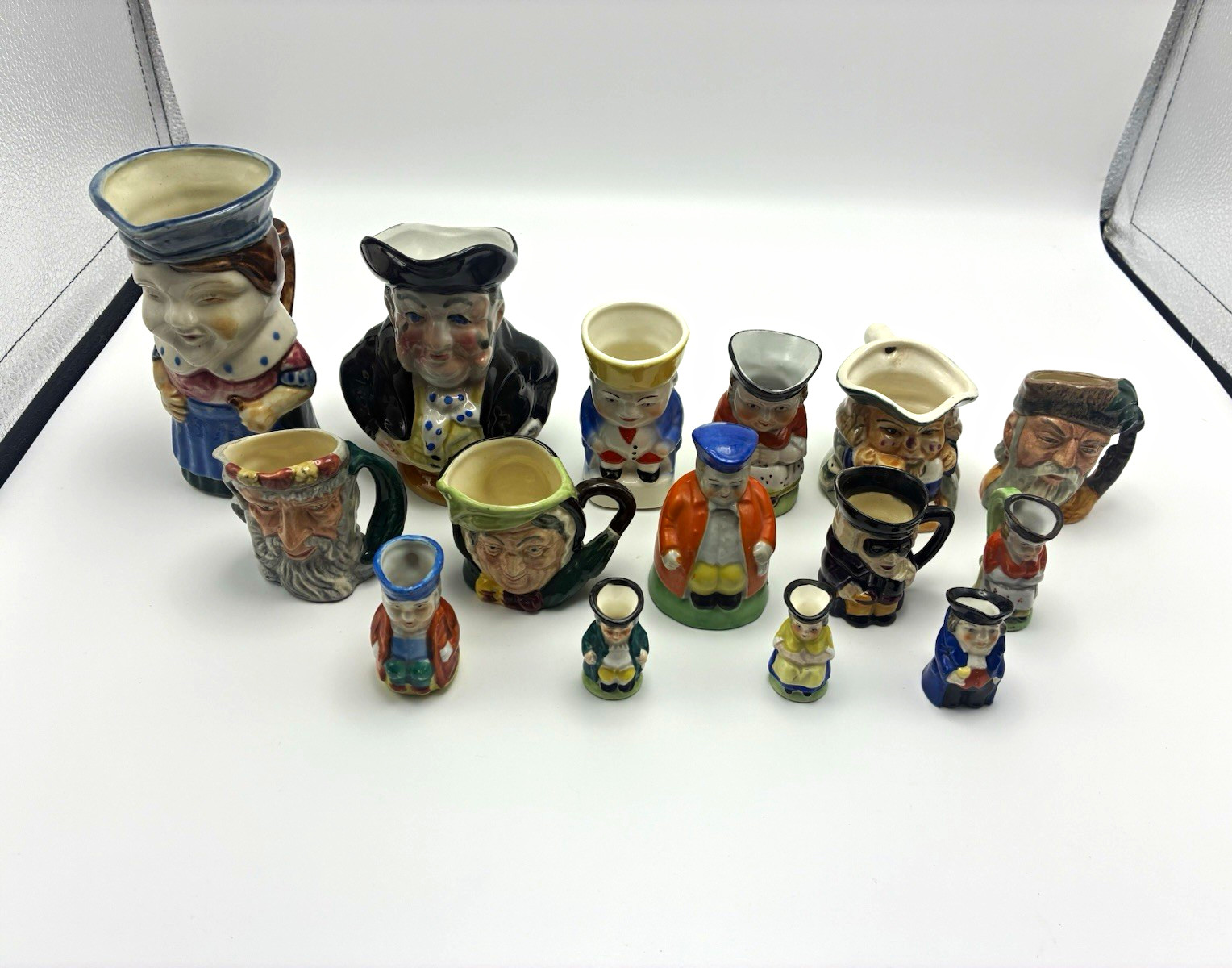 Vintage Miniature Toby Jug Lot Royal Doulton Japan Germany Ceramic Characters