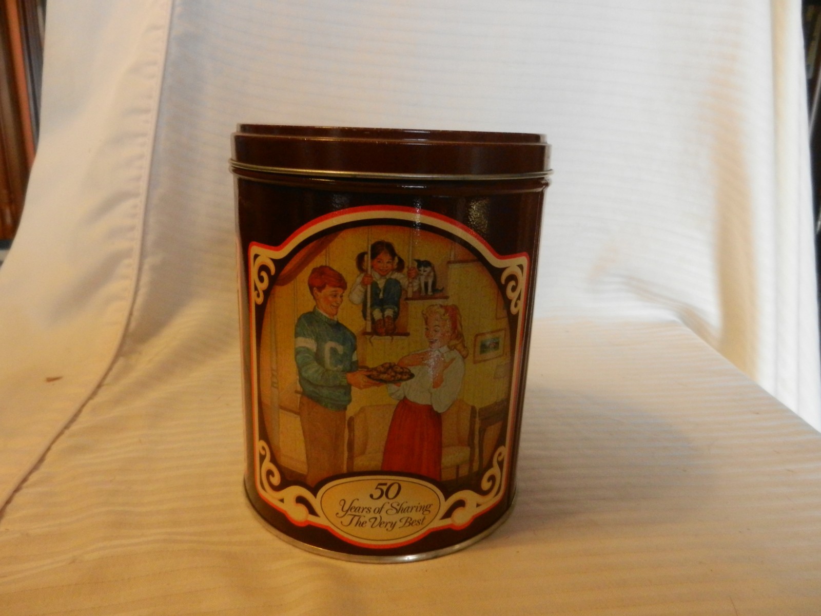 Nestle\'s Toll House Morsels Decorative Metal Round Tin from 1989 50 Years