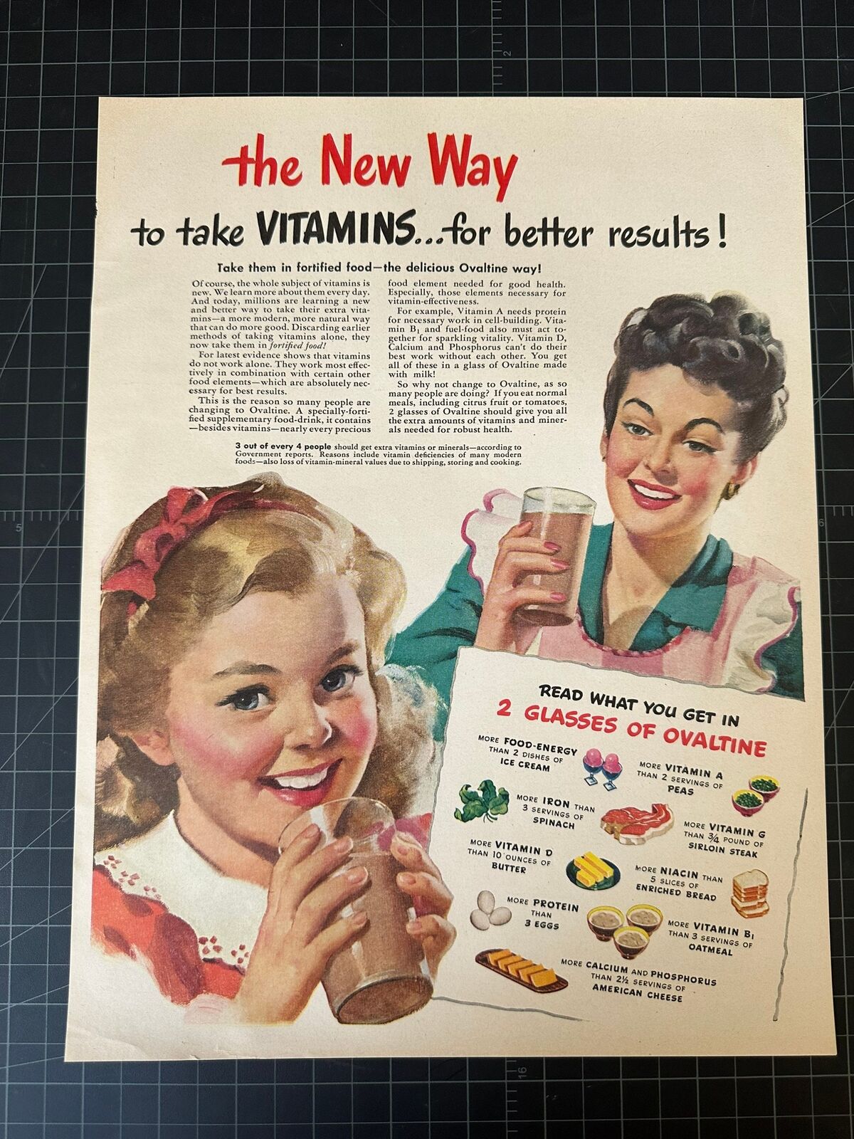 Vintage 1945 Ovaltine Print Ad