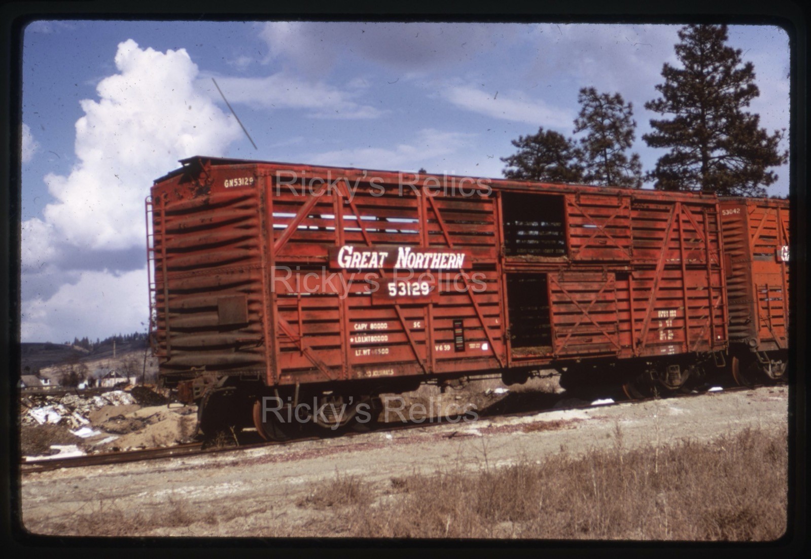 Duplicate Slide GN #53129 Stock Car Great Northern 1969 Spokane WA