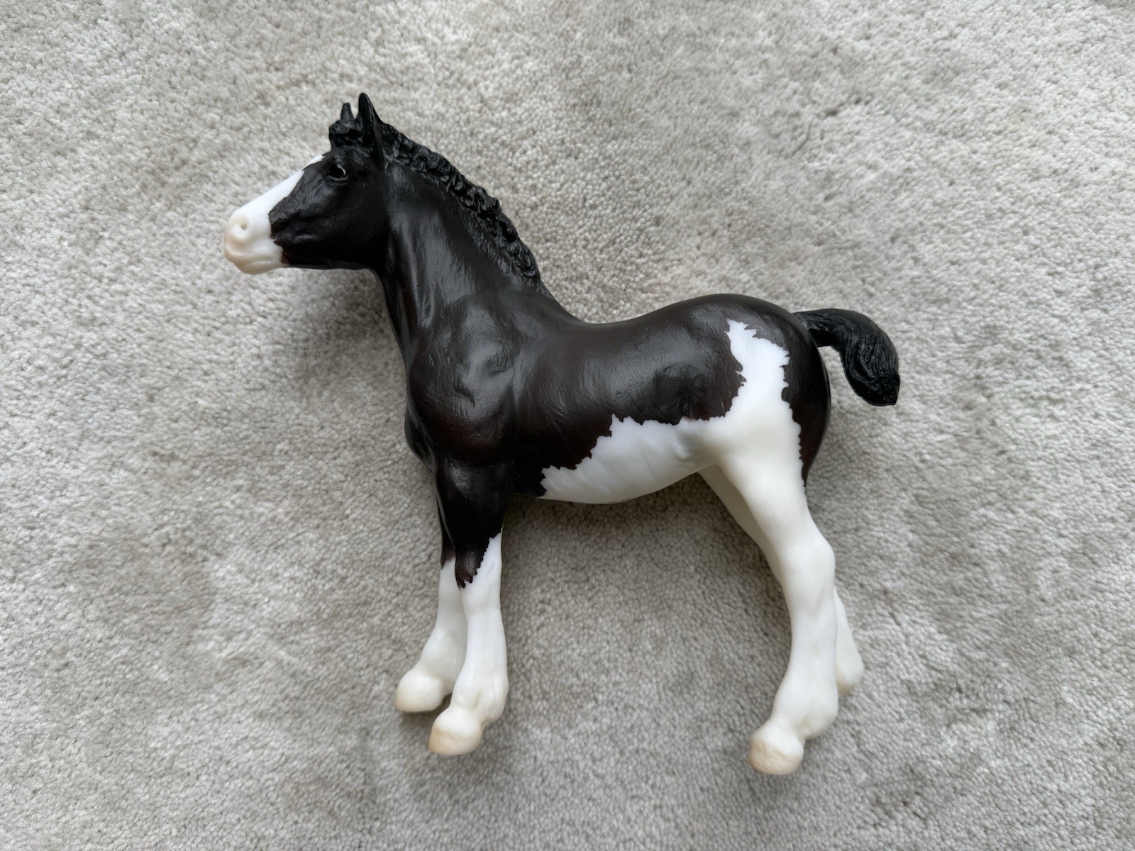 Retired Breyer Horse #1796 Shadow Black Bay Sabino Pinto Clydesdale Foal Draft 2