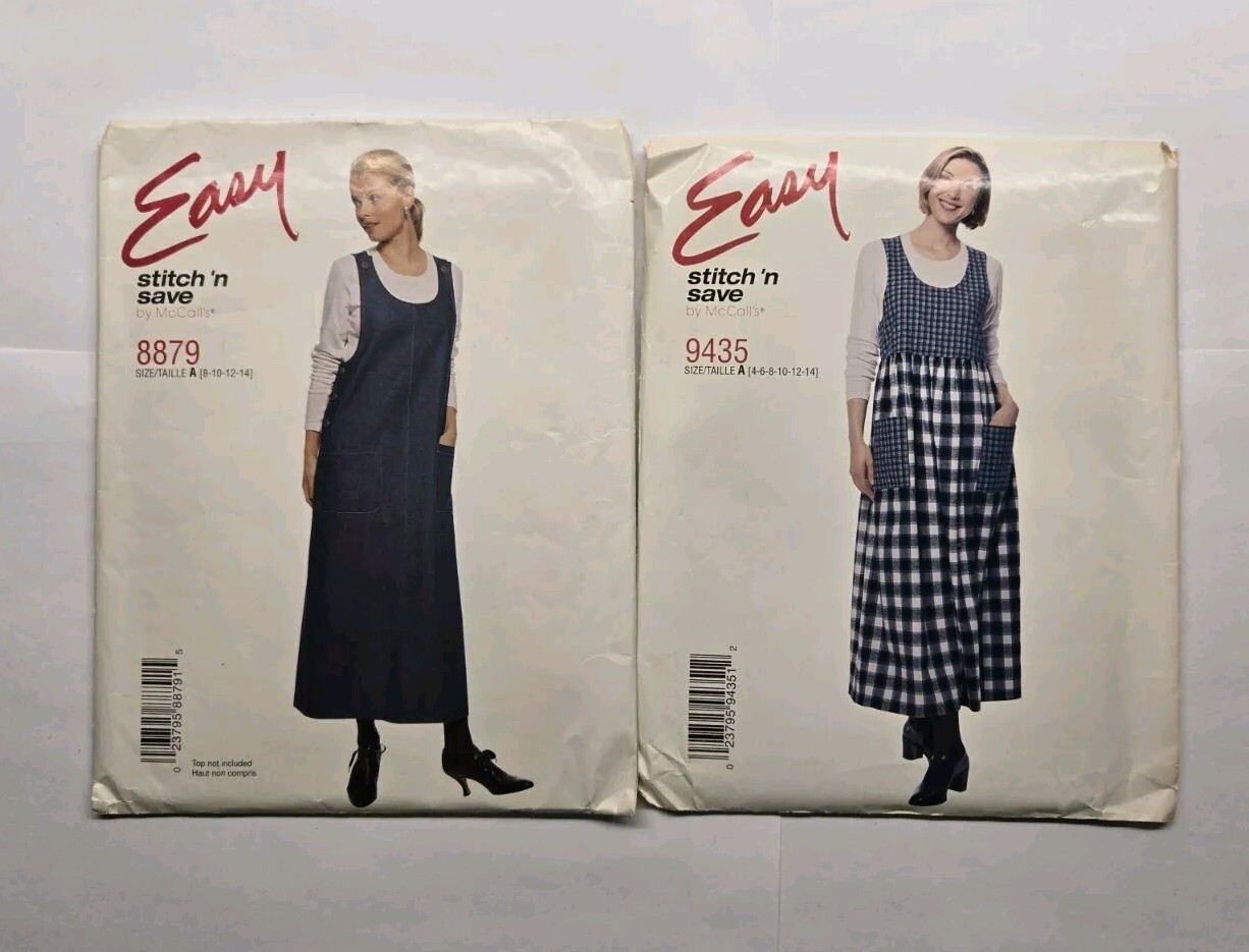 McCall\'s Easy Pattern #9435 & #8879 Misses\' Jumper Dress Sizes 8-14 UNCUT