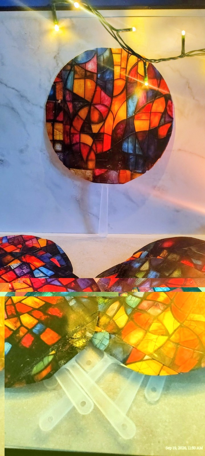 Church Stain Window Hand Fans