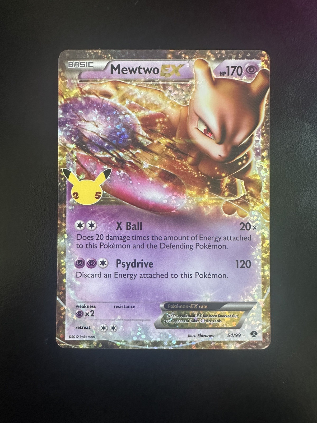 Pokémon TCG Mewtwo EX 54/99 25th Celebrations Next Destinies