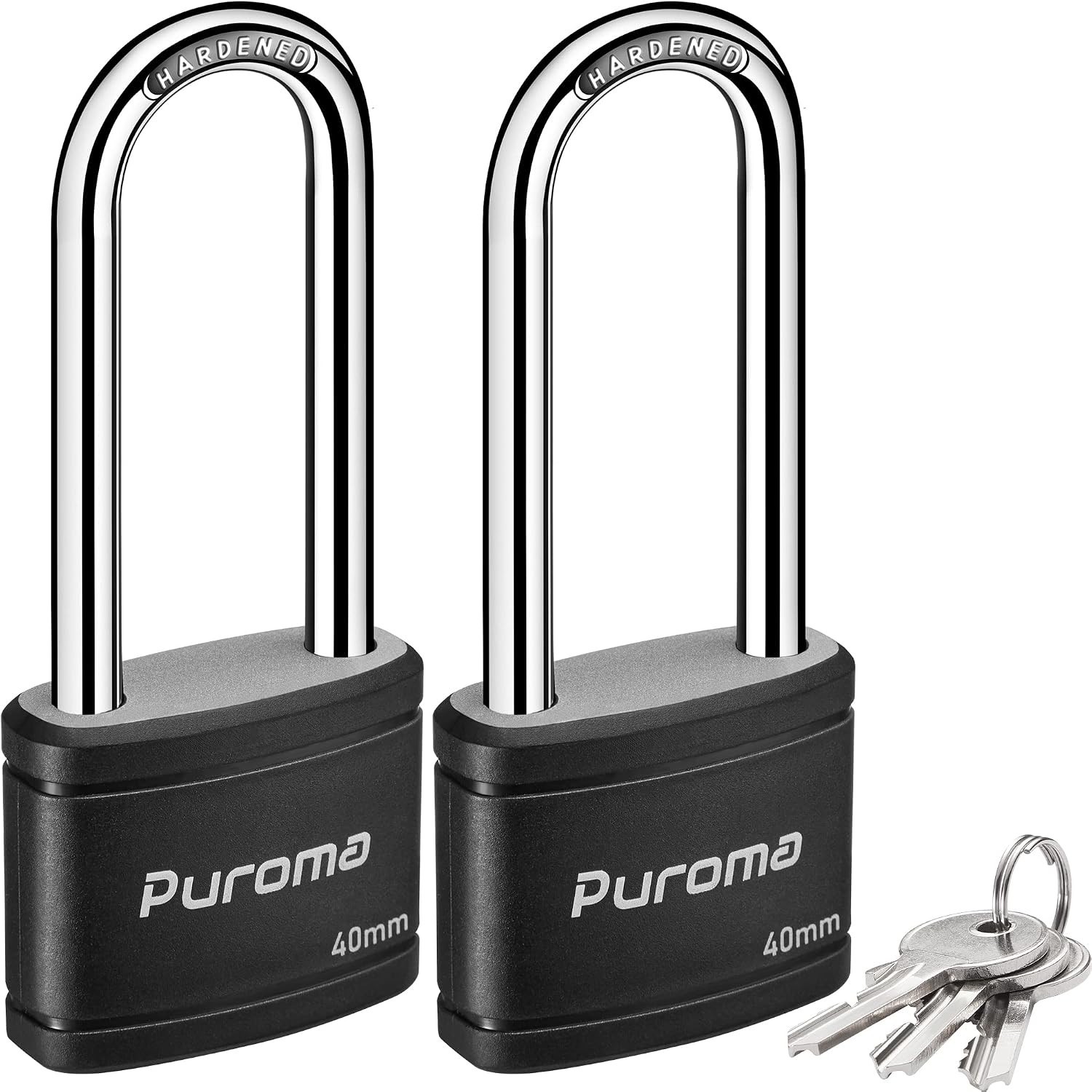 Puroma 2 Pack Keyed Padlock with 3 Keys, 2.5 Inch Locker Lock 40mm Heavy-Duty... Puroma 2 Pack Keyed Padlock with 3 Keys, 2.5 Inch Locker Lock 40mm Heavy-Duty...