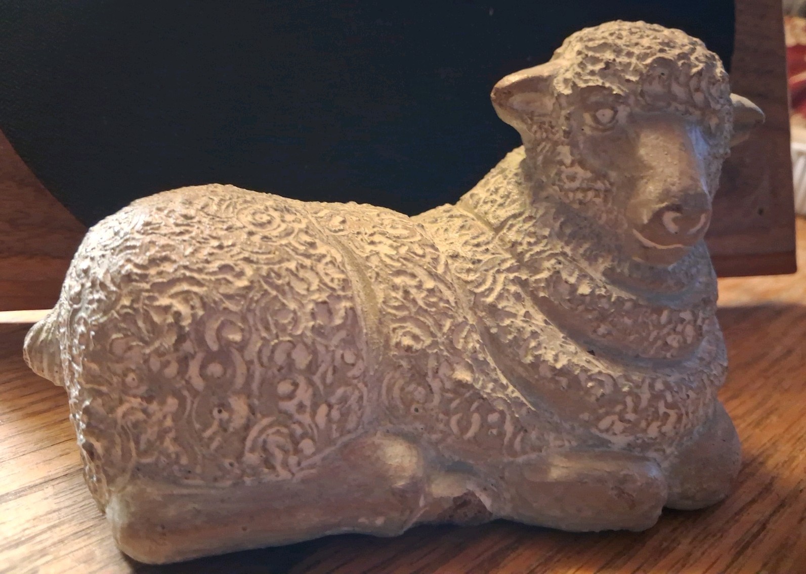 RARE Isabel Bloom Signed Concrete Vintage 1995 Sheep Lamb Sculpture Figurine