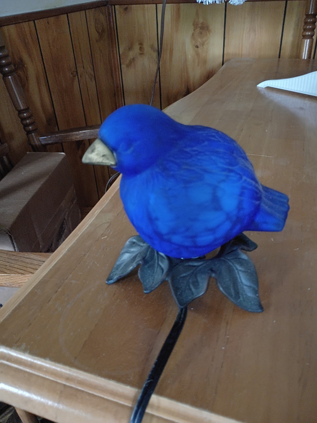 Vintage Cobalt Blue Glass Bird Lamp Lighted Bluebird by Andrea by Sadek Vintage Cobalt Blue Glass Bird Lamp Lighted Bluebird by Andrea by Sadek