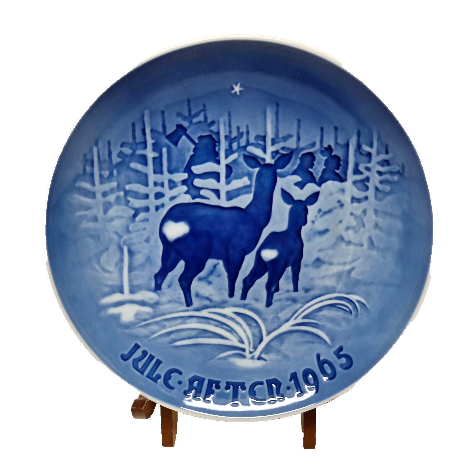 Vintage 1965 B & G I Skoven For Jul Jule After Collector Wall Decor Blue Plate7\ Vintage 1965 B & G I Skoven For Jul Jule After Collector Wall Decor Blue Plate7\