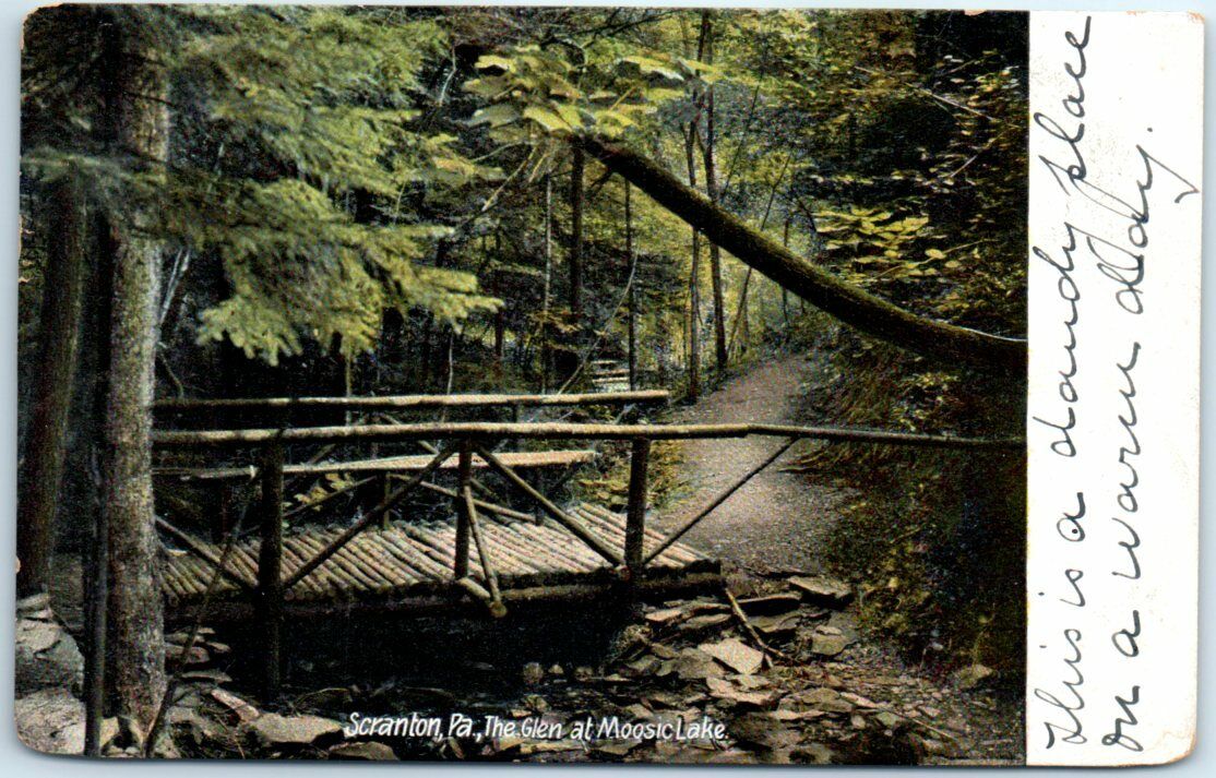 Postcard - The Glen at Moosic Lake - Scranton, Pennsylvania