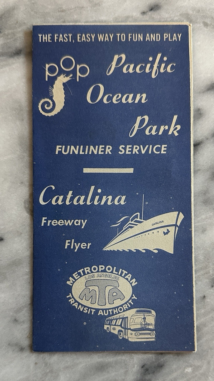 1959 Pacific Ocean Park POP Catalina Freeway Flyer MTA Travel Brochure