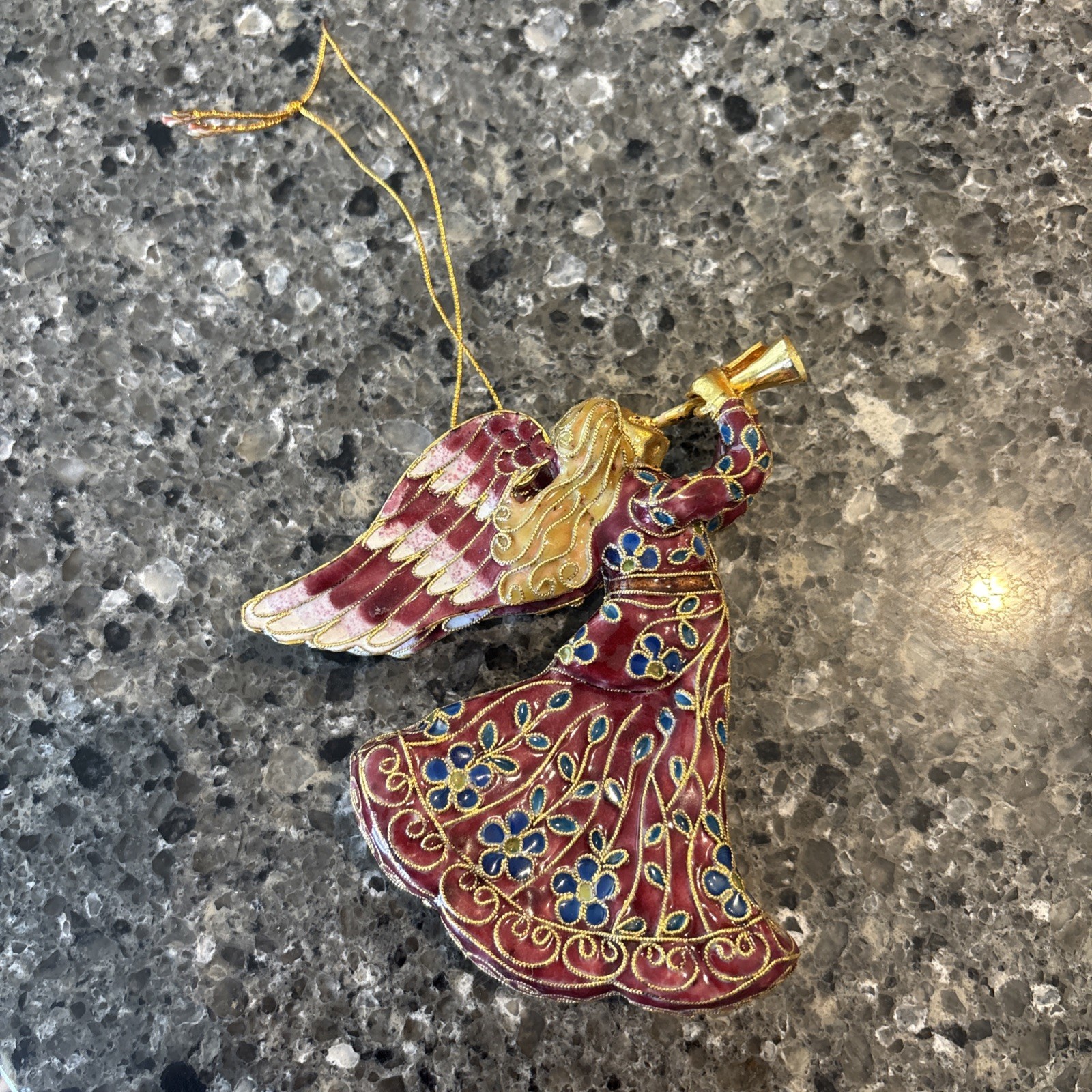 Christmas at the Smithsonian Cloisonne Herald Angel with Trumpet Ornament Christmas at the Smithsonian Cloisonne Herald Angel with Trumpet Ornament