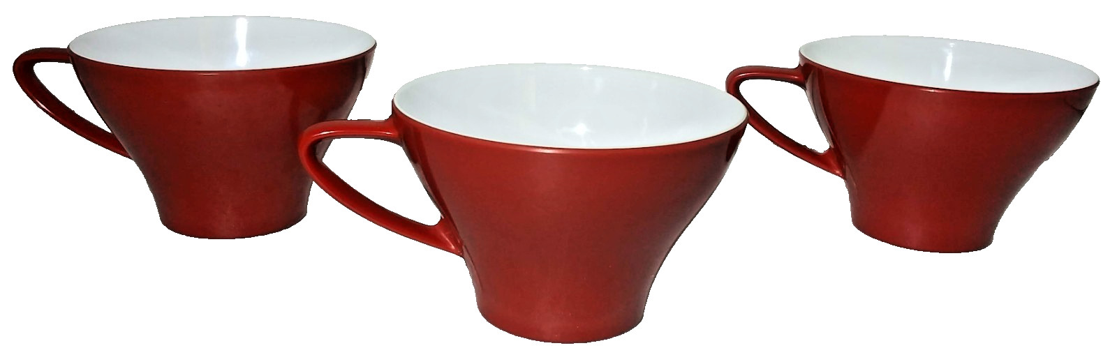 Vintage Noritake Japan Melamine  Set of 3 Teacups  MCM Red Melmac Cups