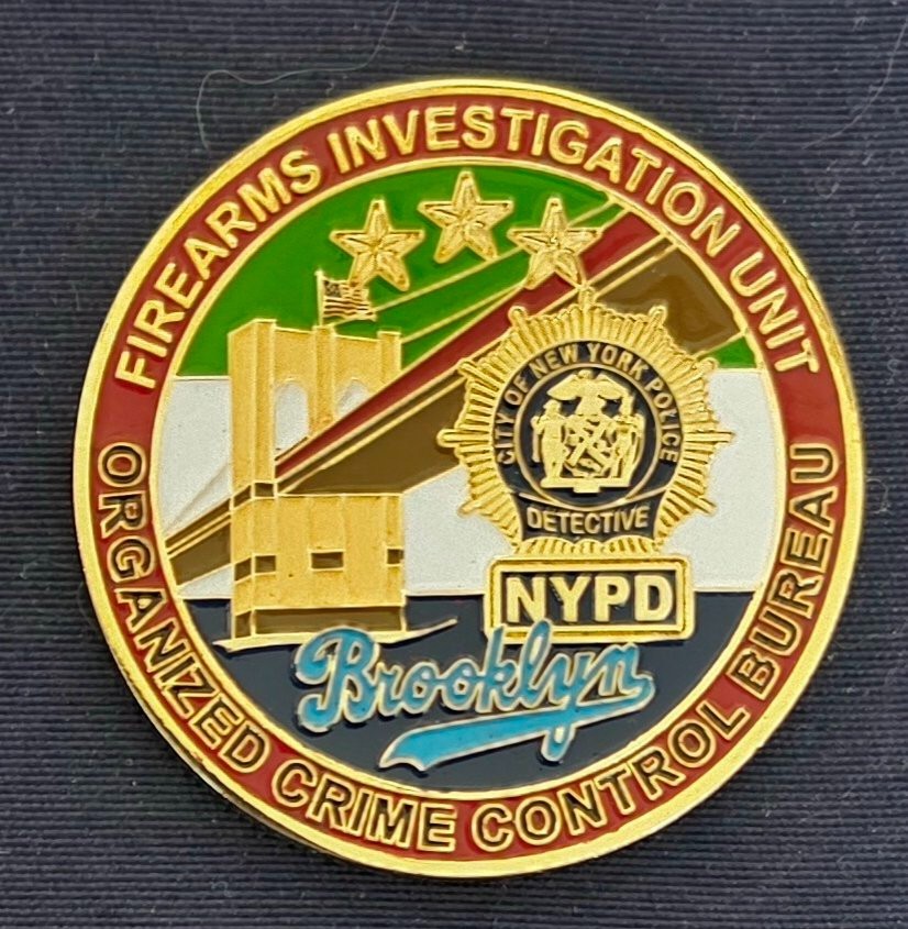 New York City Police NYPD Challenge Coin OCCB Firearms Investigation Brooklyn