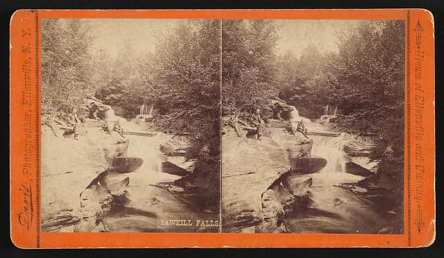 Photo:Sawkill Falls New York 1900s Stereoview Waterfall Rock Gorge