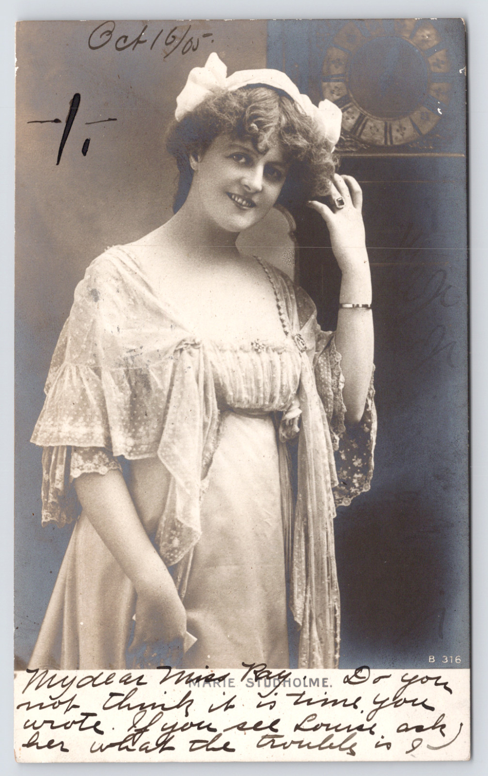 c1905 Marie Studholme, London Victorian Edwardian Actress, Gaiety Girl, RPPC