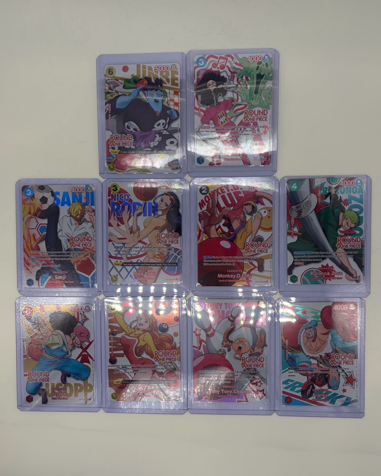 Round 1 x One Piece Promo Card FULL SET Of 10 Cards English NM/MINT New R1 Rare