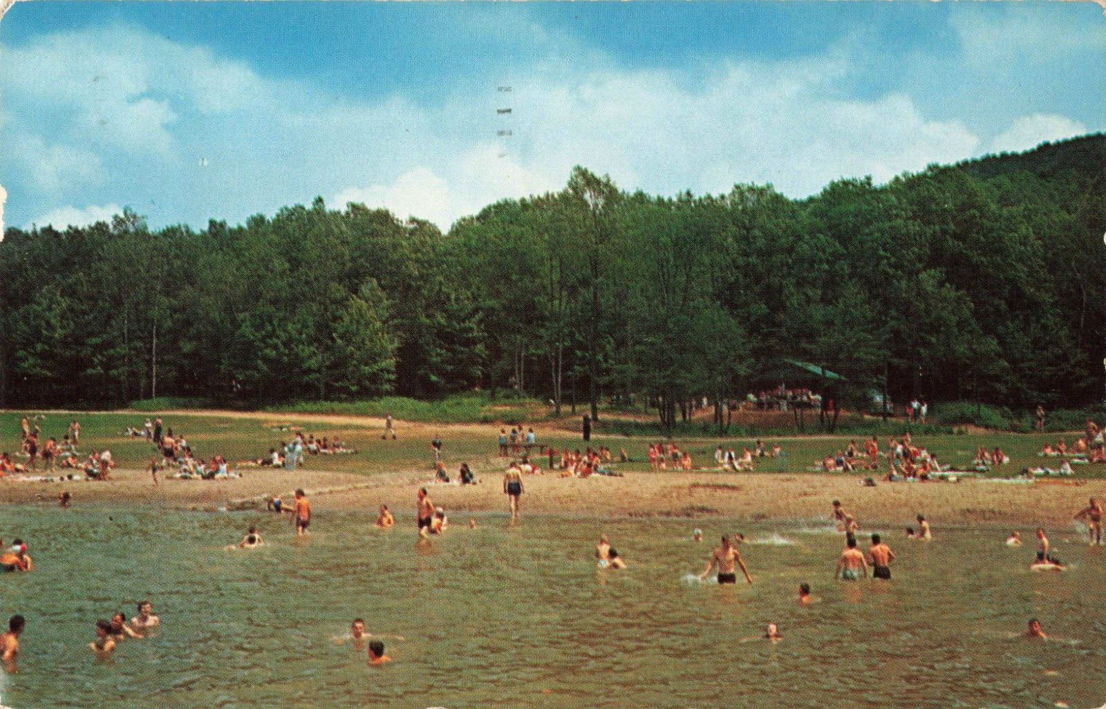 Clarendon PA Pennsylvania, Chapman State Park, Beach & Swimming Vintage Postcard