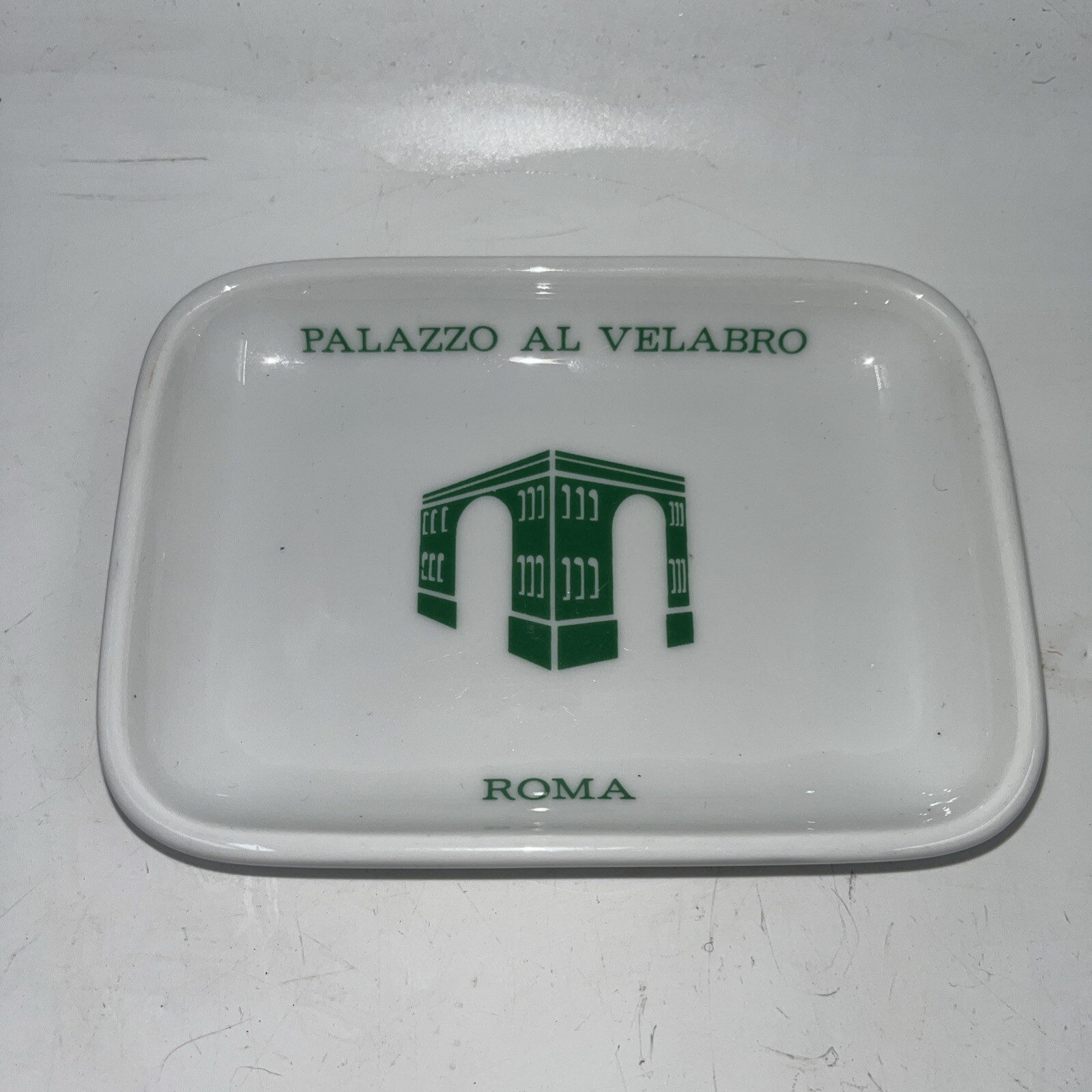 Vintage German 9391 Schonwald Porcelain Ashtray Hotel Palazzo Al Velabro Roma