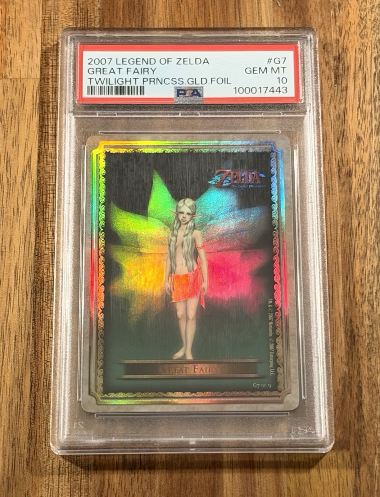 2007 Legend of Zelda Twilight Princess G7 Great Fairy Gold Foil Card PSA 10