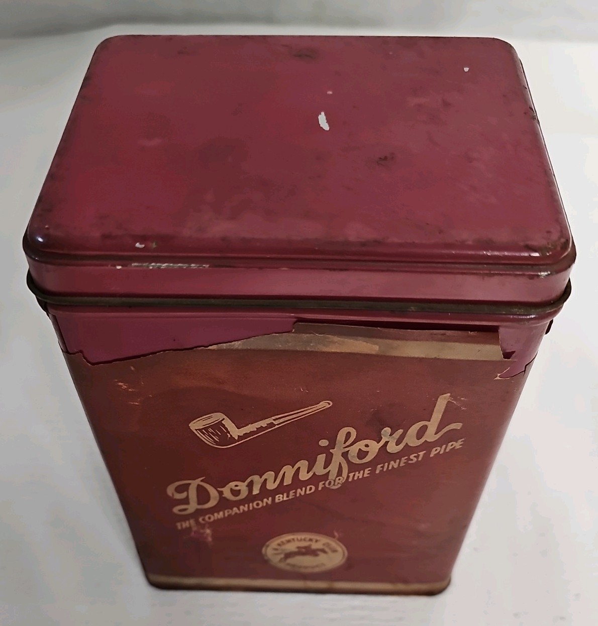 Donniford Tobacco Tin 14 oz  Kentucky Club Empty Vintage Can With Lid