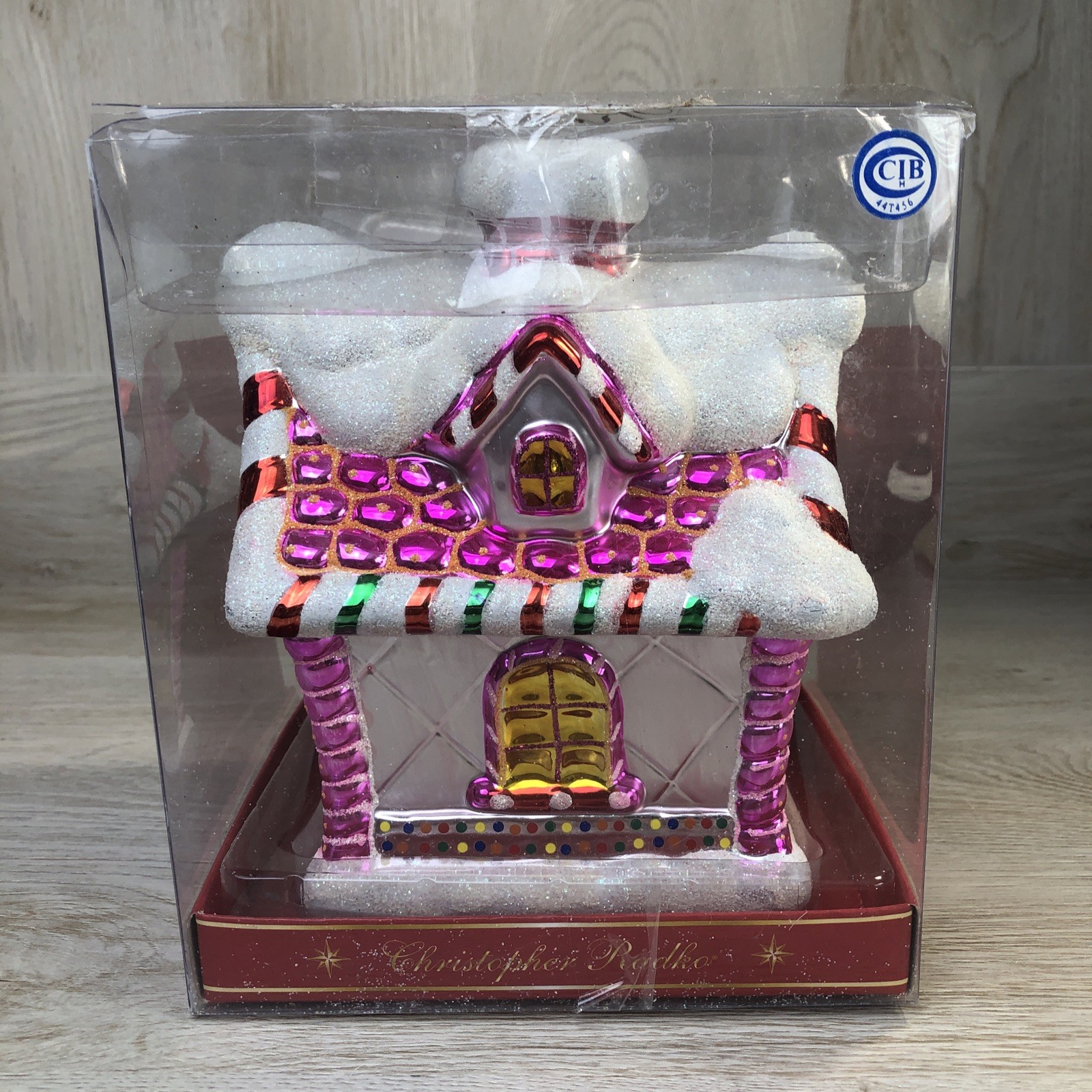 VTG  2004 Christopher Radko GINGERBREAD CANDY CHATEAU Lidded Christmas Decor NEW