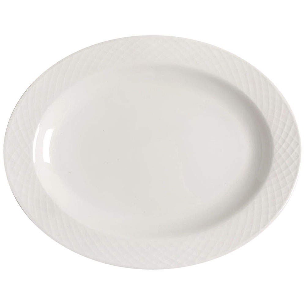 Mikasa Trellis White Oval Serving Platter 11585381