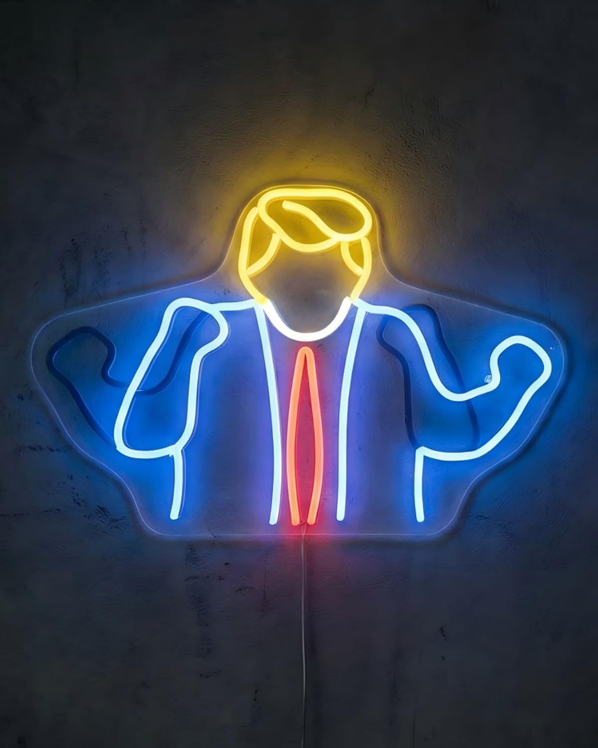 Animated Waving Character Neon Sign - 18.5 X 12.6 Inches, Chain Mount | Acrylic,
