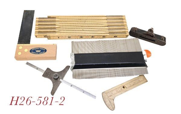 various STANLEY STARRETT RULE SQUARE Crown Tools measure level lot zig zag