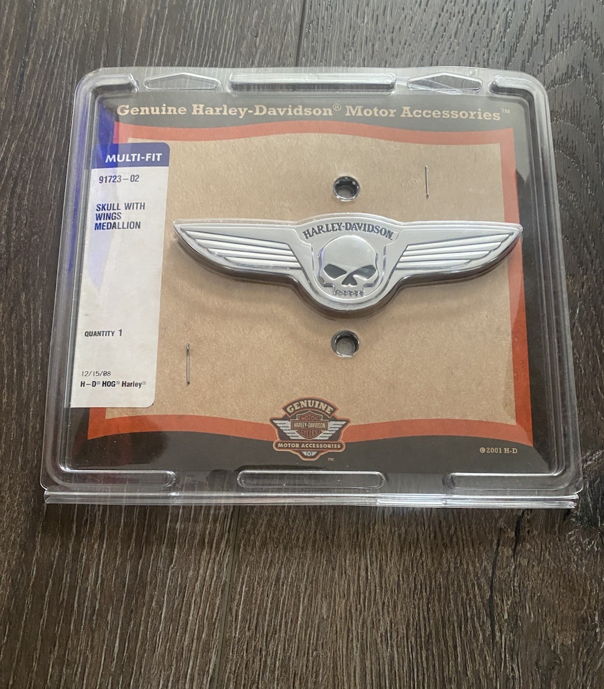 Genuine Harley-Davidson Skull With Wings Medallion New 91732-02