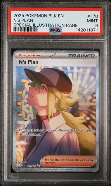 PSA 9 2025 POKEMON BLK EN-BLACK BOLT #170 N\'S PLAN SPECIAL ILLUSTRATION RARE PSA 9 2025 POKEMON BLK EN-BLACK BOLT #170 N\'S PLAN SPECIAL ILLUSTRATION RARE