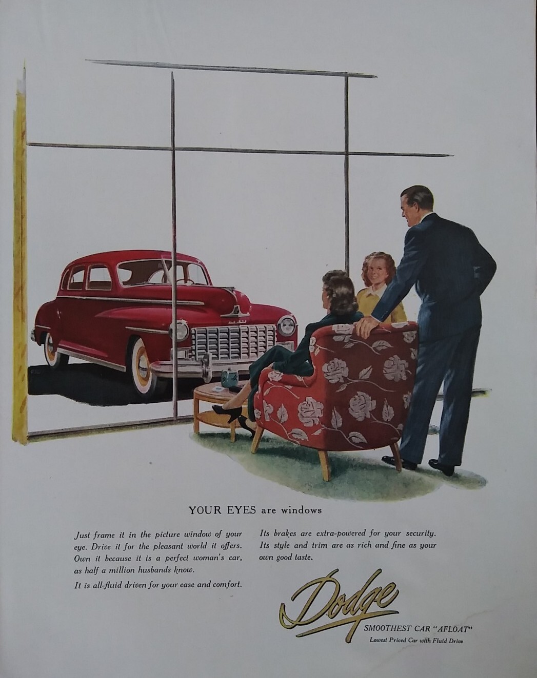 1949 vintage Dodge Vehicle print ad, Post World War ll