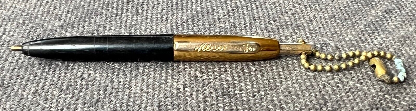Vintage ALCO USA Black and Gold Colored Mini Keychain Pen