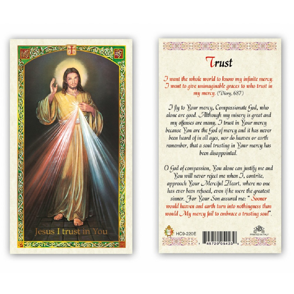 Trust – Jesus I Trust in You- Laminated Prayer Cards